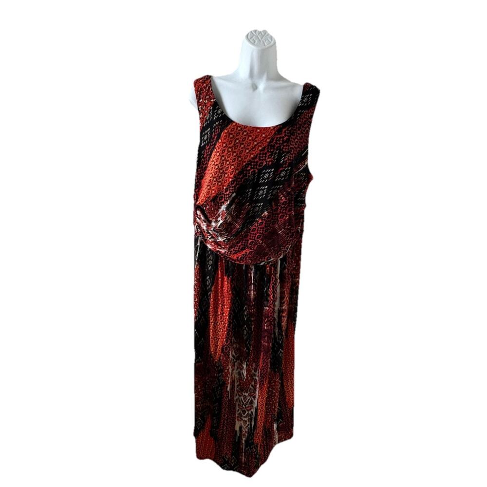 Avenue Plus Size Printed Sleeveless Blouson Waist Maxi Dress size 18/20